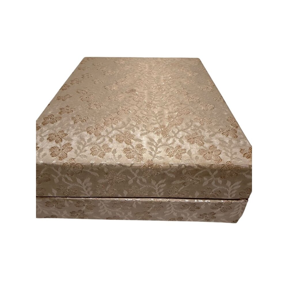 Decorative Gold Floral Storage Box Stationery Cards Vintage - Picture 4 of 11